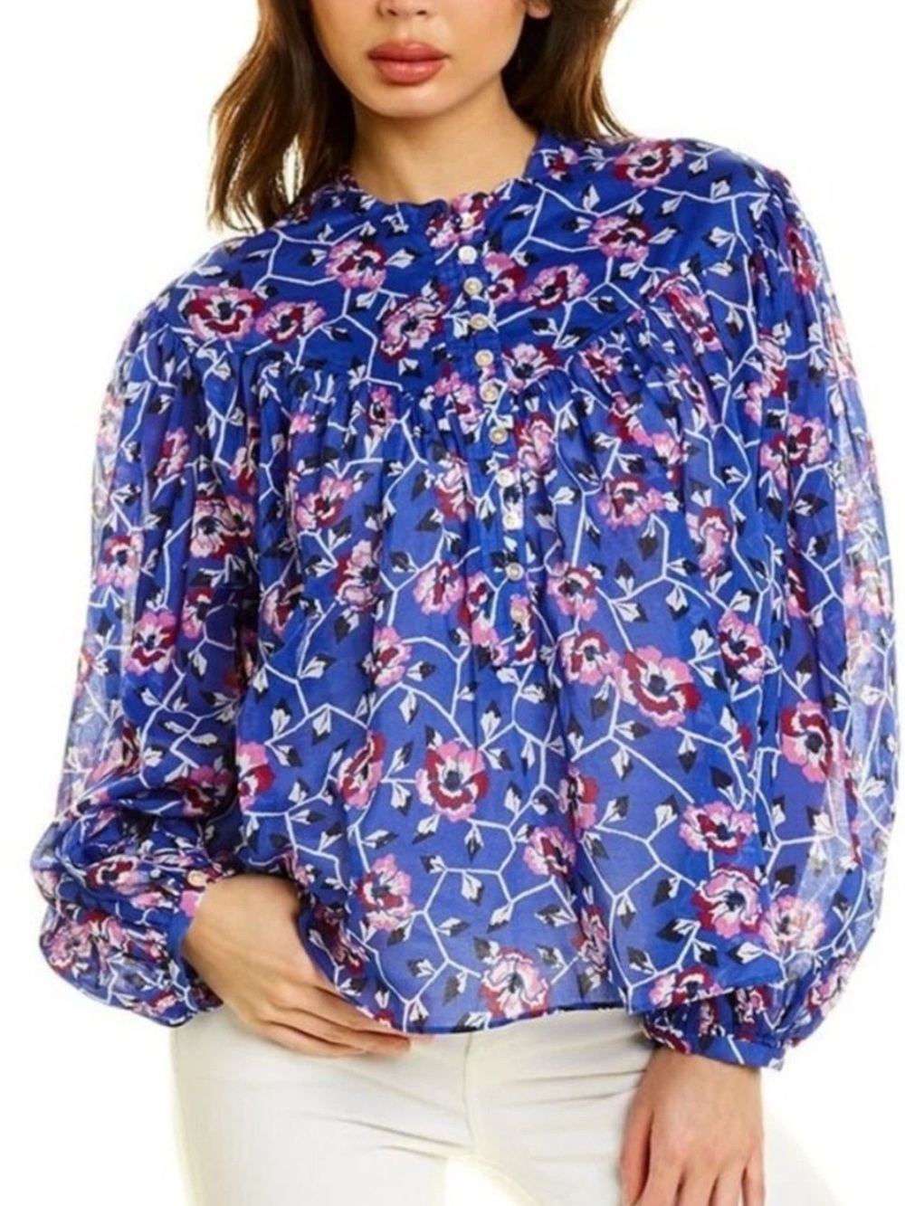 Isabel Marant Salika Top boho floral Blue pink